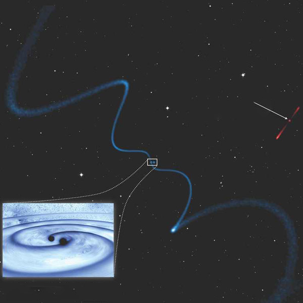 Вселенная,галактика,черная дыра,пространство-время, Найдено трио огромных черных дыр в ядре далекой галактики 